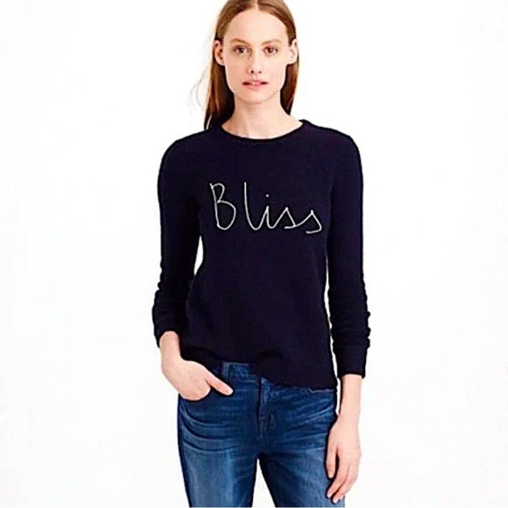 💚 GUC💚 J. CREW Bliss Wool Blend Navy Sweater